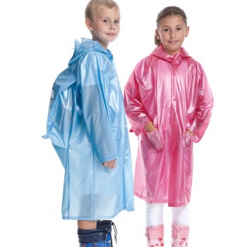 Children solid color raincoat
