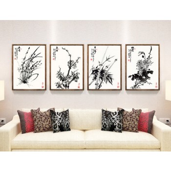 Chinese style floral oil painting