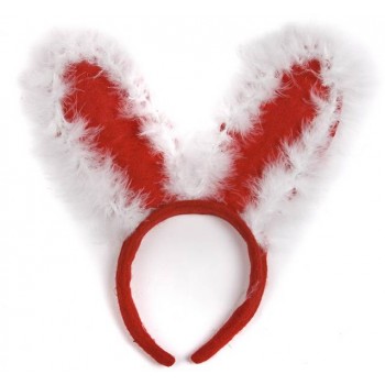 Christmas red rabbit ears headdress