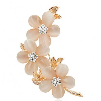 Classic plum zircon crystal brooch