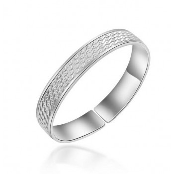Classic water ripple wide sterling silver bracelet