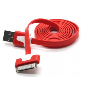Color flat Noodle USB data cable for iphone4s / 4