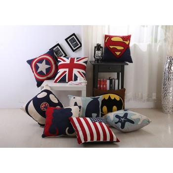 Cotton embroidered throw pillow