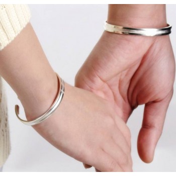 Couples silver cross bracelets