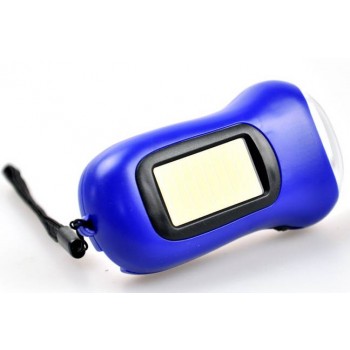 Crank Dynamo + Solar Rechargeable LED Flashlight