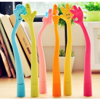 Creative gestures bent cartoon ballpoint pen