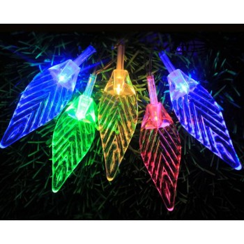 Crystal leaves LED holiday lights
