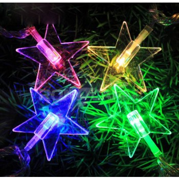 Crystal pointed star LED holiday lights
