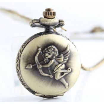 Cupid angel necklace watch