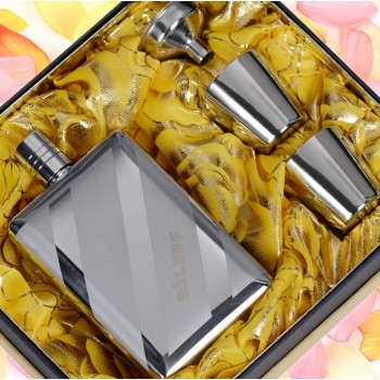 Diagonal stripes 4oz stainless steel hip flask
