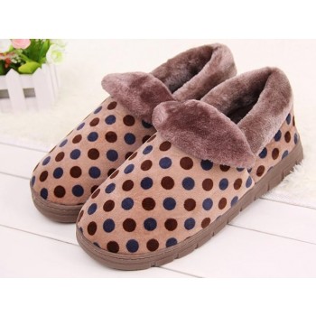 Dots hight cut indoor plush slipper