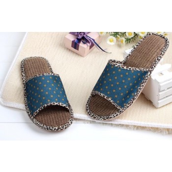 Dots linen slippers