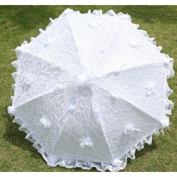 double layer white lace wedding umbrella