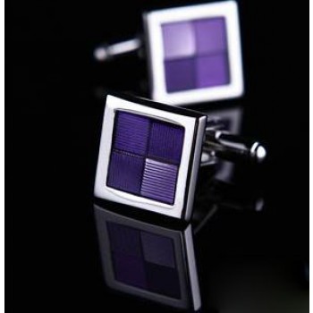 elegant - French men's shirt cuff purple cufflinks