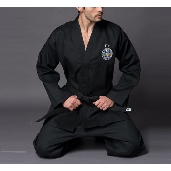 Embroidery black taekwondo clothes