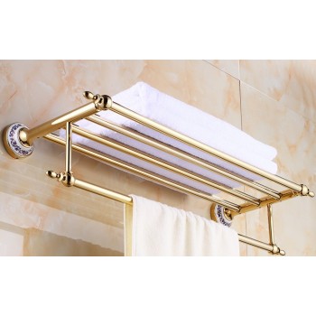 European-style golden bathroom bath towel holder