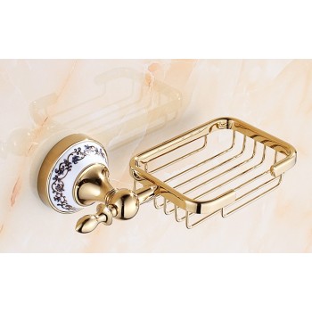 European style golden bathroom soap holder