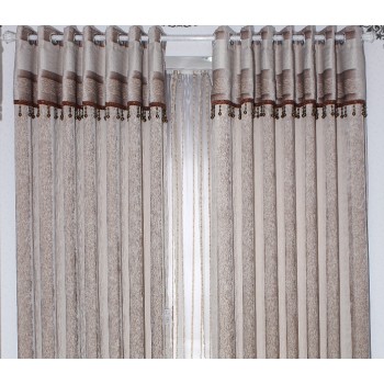 European style solid color semi-shade curtains