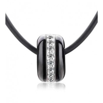 Fashion Natural Black Agate sterling silver Necklace