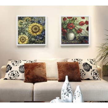 Floral modern double panel murals