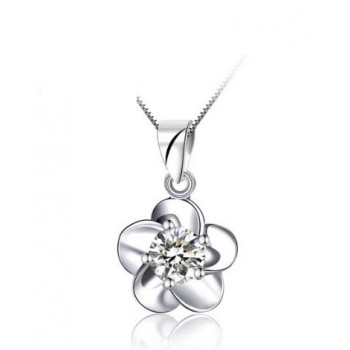 Flower crystal Silver Pendant