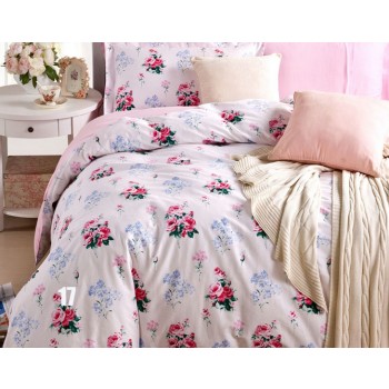 Flowers light color cotton satin 4pcs bedding sheet set