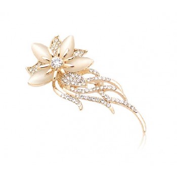 Flying flower crystal brooch