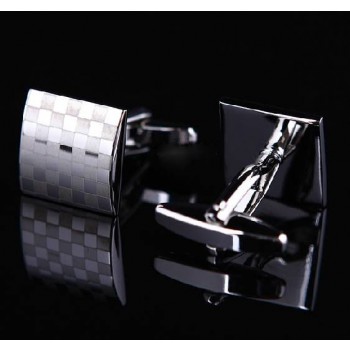French light carving squares men's shirt cufflinks