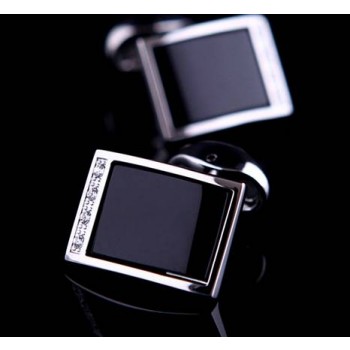French men's shirts cufflinks Black agate upscale elegant cufflinks 