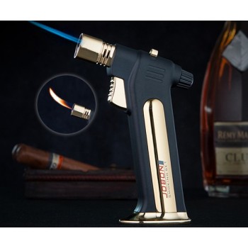 Gun shaped dual flames windproof lighter