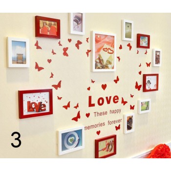 Heart-shaped Wooden Picture Frames Set