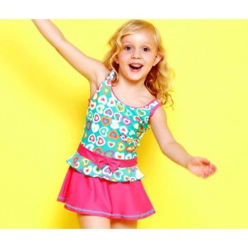 Heart girl child one-piece swimwear