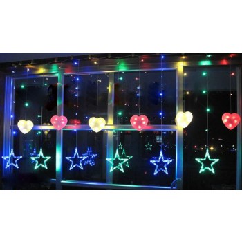 Hearts and Stars LED holiday lights