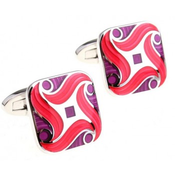 High-end enamel plating platinum square cufflinks
