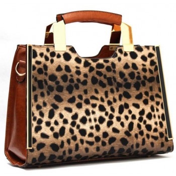 High-grade leopard retro women handbag