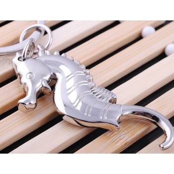 Hippocampal zinc alloy keychain
