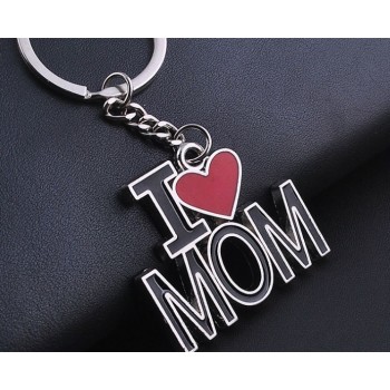 l love mom zinc alloy keychain