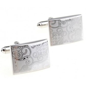 Laser pattern square cufflinks