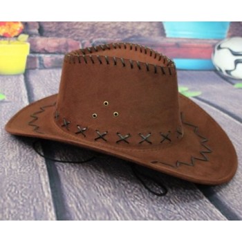 Leather velvet fashion cowboy hat
