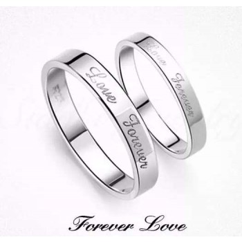 Love forever couples sterling silver ring