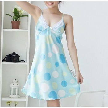 Lovely dot condole belt nightgown