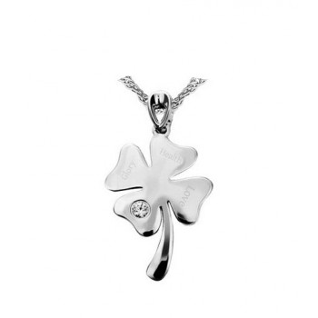 Lucky clover zircon Silver Pendant