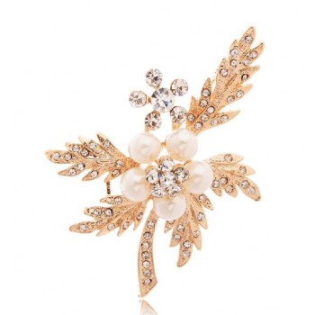Maple leaf pearl brooches