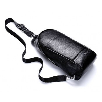 Men's chest package male leather wallet tide inclined bag & outdoor recreational multi-functional backpack