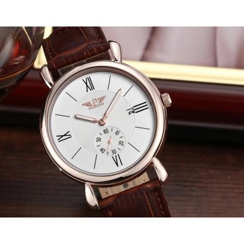 Men's leather strap calendar quartz watch