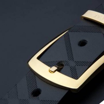 Men's leisure business pure copper pin buckle authentic leather belt