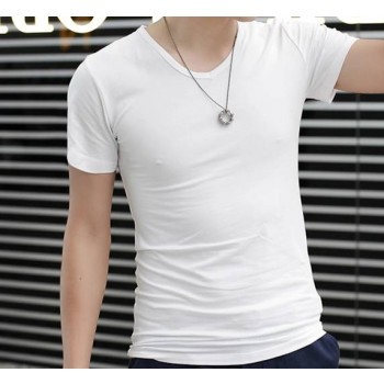 Men's V-neck short sleeves T-shirt