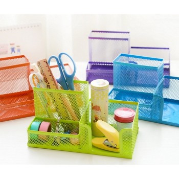 Metal mesh multifunction pen holder