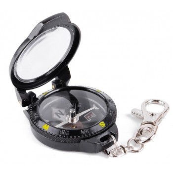 metals keychain clamshell compass