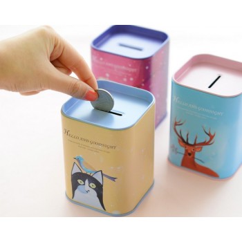 Mini tinplate piggy bank